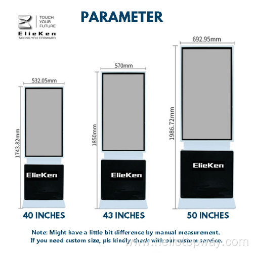 Indoor digital advertising screens 50 inch